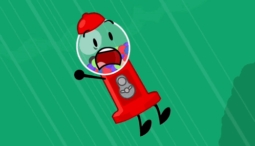 Gumball Machine and Rainbow Object on Hill