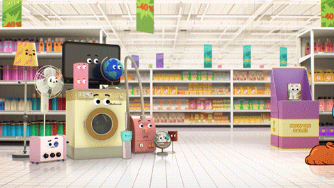 Gumball Mopping Darwin's Face GIF