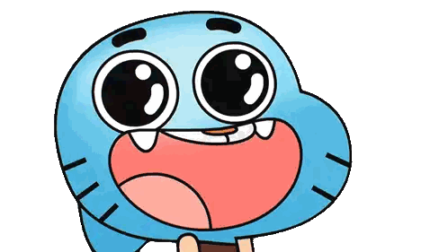 Gumball Smiling Wide Open Mouth