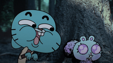 Gumball Whispering To Bosque GIF