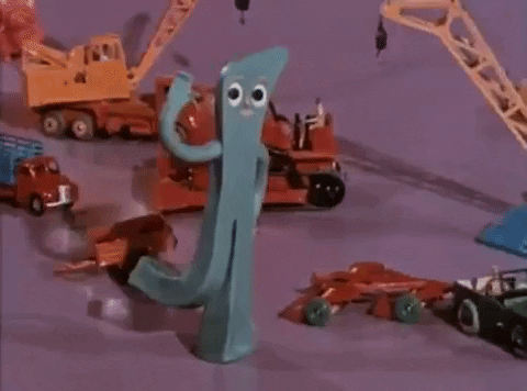 Gumby Gliding On Floor GIF