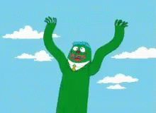 Gumby Inflatable Arms Waving Animation GIF