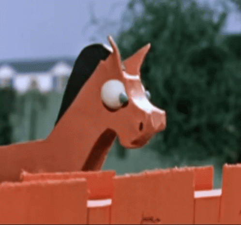 Gumby Pony Pokey Looking Around GIF