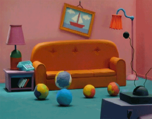 Gumby Sitting Down With The Simpsons GIF