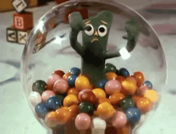 Gumby Trapped Inside Crystal Ball GIF