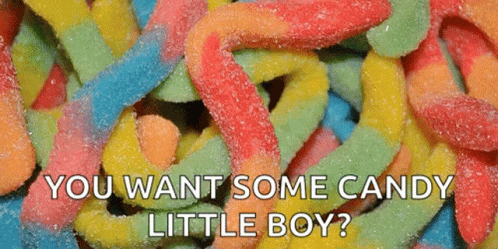 Gummy Worms Saying You Want Candy Little Boy GIF