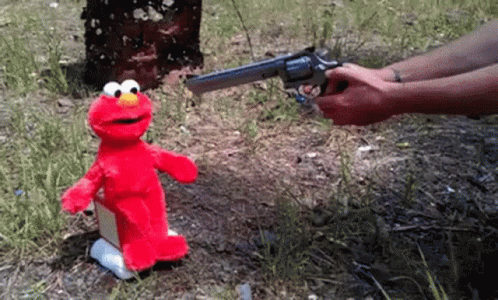 Gun Shooting Sesame Street Elmo GIF