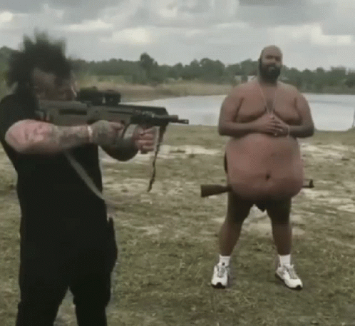 Gun Shooting Fat Man Snipper GIF