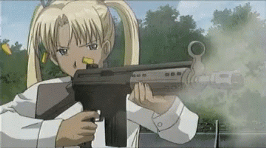Gun Shooting Anime Gunslinger Girl GIF
