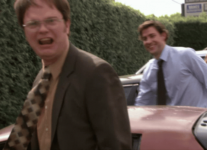 Gun Shooting Dwight Schrute Jim Halpert GIF