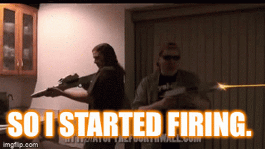 Gun Shooting Firing Laughing GIF