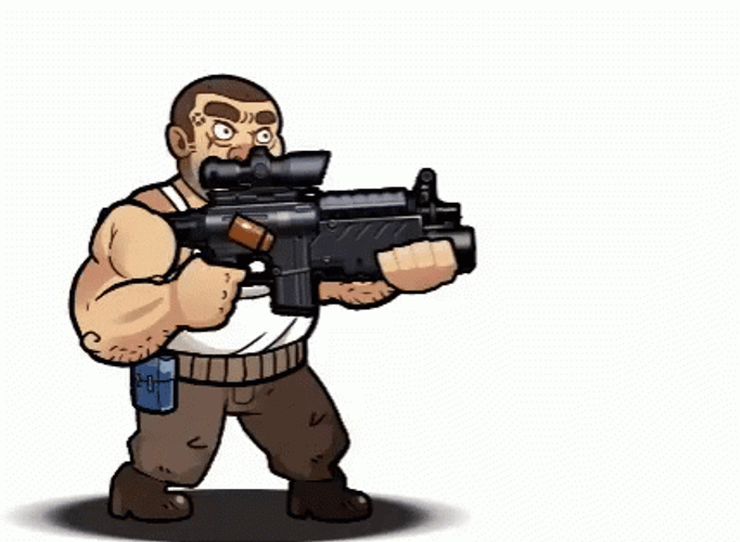Gun Shooting Game Cartoon Man GIF