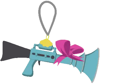 Gun with Pink Bow and Smoke
