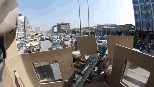 Gunner On Top Of Traffic GIF