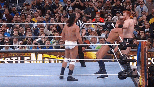 Gunther Vs Drew Mcintyre Vs Sheamus GIF