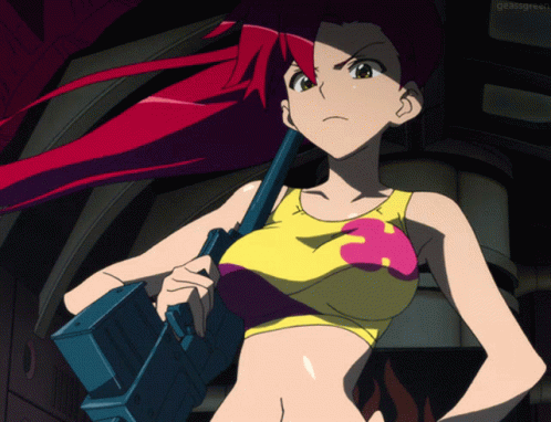 Gurren Lagann Yoko Littner Looking Angry Anime GIF