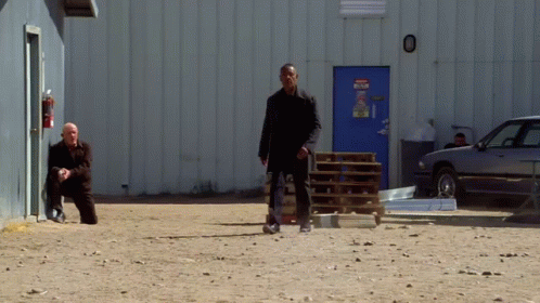 Gustavo Fring Dodging Gun Shots GIF