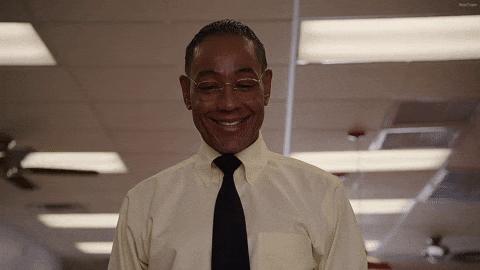 Gustavo Fring Smiling While Looking Down GIF