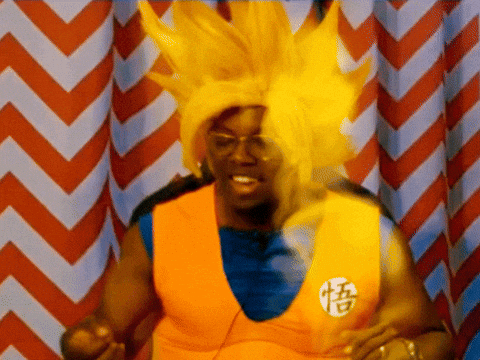 Guy Acts As Son Goku Over 9000 Dancing GIF