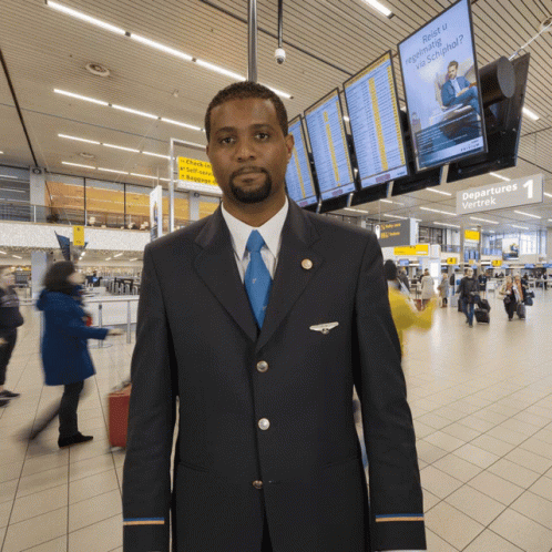 Guy Airport Personnel Checking Time GIF