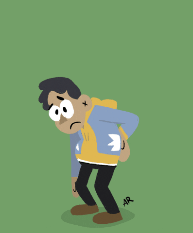 Guy Back Pain Animation GIF