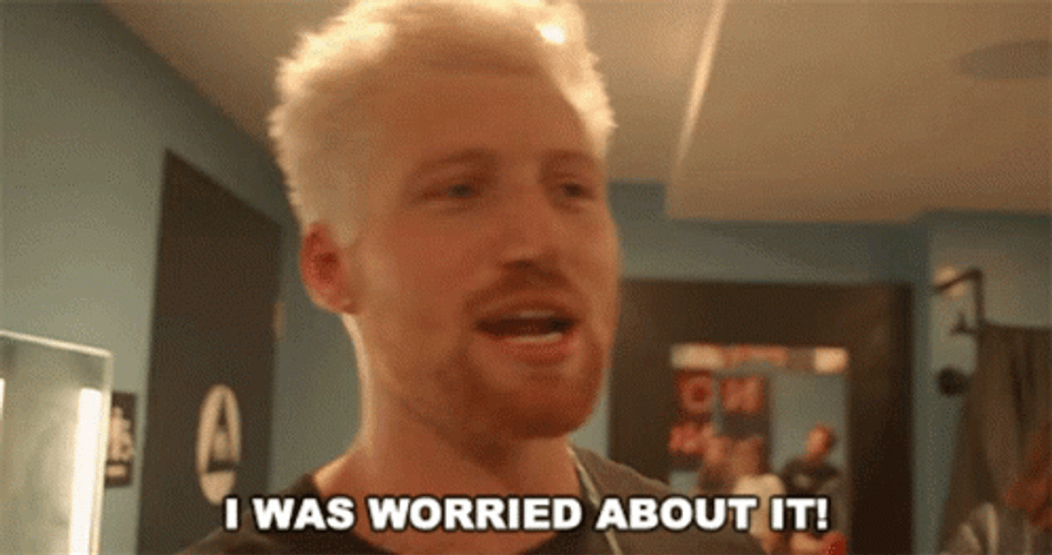 Guy Blonde Hair Is Worried About It GIF