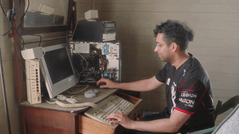 Guy Cancels Fixing The Computer GIF