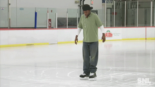 Guy Carefully Doing Figure Skating GIF