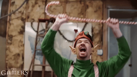 Guy Christmas Elf Excited Face Reaction GIF