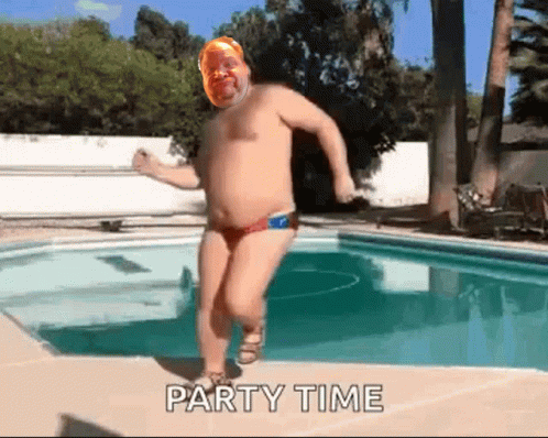 Guy Dancing Holiday Pool Party GIF