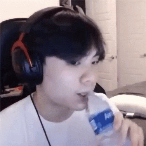 Guy Drinking Water Slowly GIF