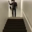 Guy Fall Out In Stair GIF