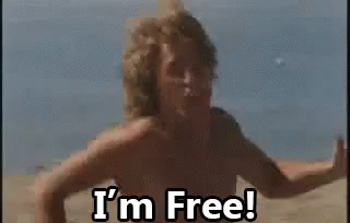 Guy Happily Shouting Im Free GIF