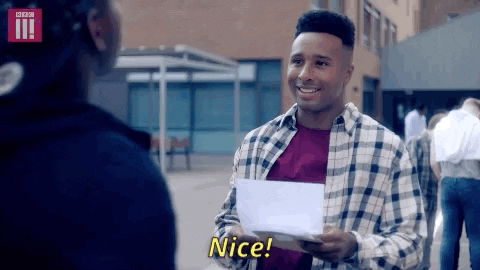Guy Happy Holding Paper Thats Nice GIF
