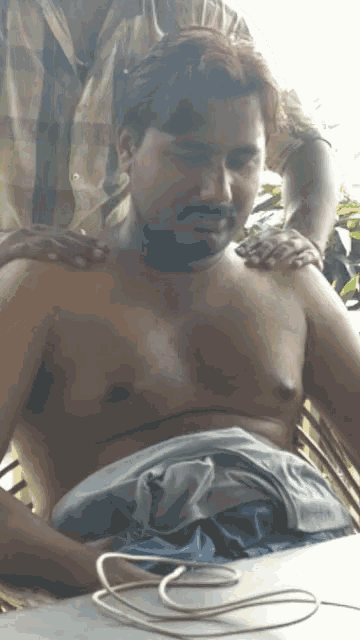 Guy Having A Sensual Shoulder Massage GIF