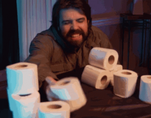 Guy Holding Toilet Paper GIF