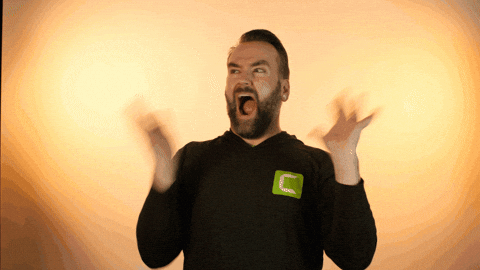 Guy Hollering With Hand Motion GIF