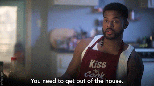 Guy In Apron You Need To Leave House GIF