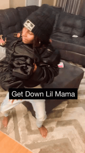 Guy In Black Bonnet Get Low Lil Mama GIF