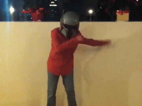 Guy In Boba Fett Helmet Dancing GIF