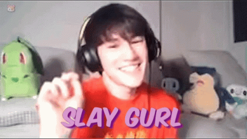 Guy In Red Shirt Saying Slay Girl GIF