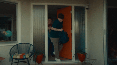 Guy Kicked Out By Woman GIF