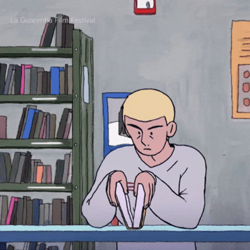 Guy Opening A Book Forcefully GIF