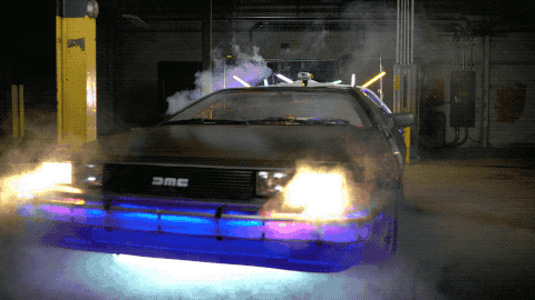 Guy Opening Delorean Door To Get Out GIF