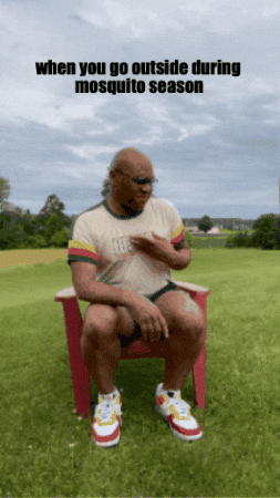 Guy Outside Sitting Mosquito Bites GIF
