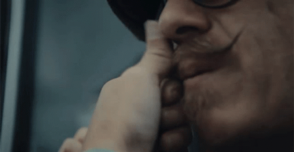 Guy Perming Overgrown Mustache GIF