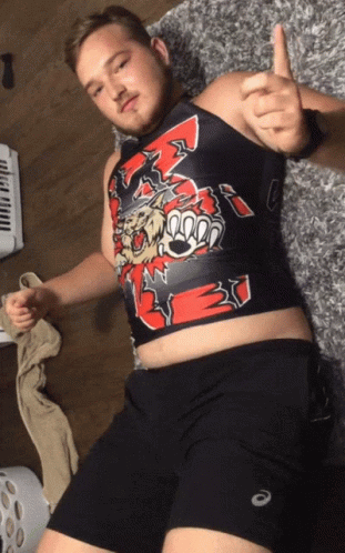 Guy Pointing Big Tummy GIF