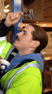 Guy Putting Tea Bags On Forehead GIF