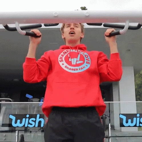 Guy Red Hoodie Pull Ups GIF