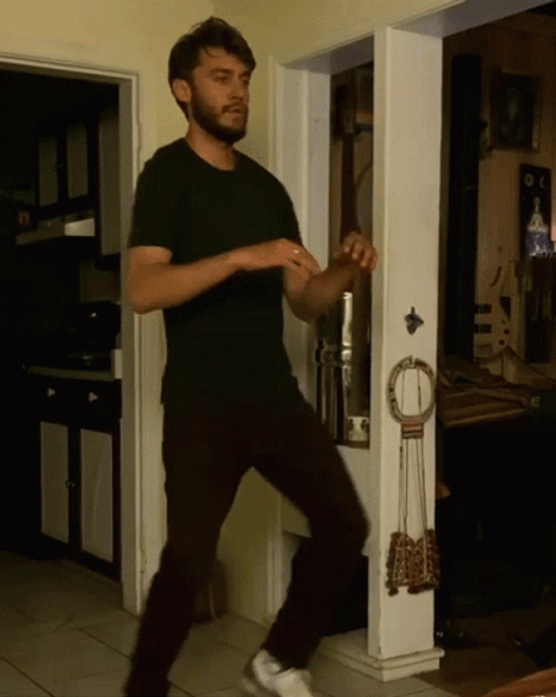 Guy Robot Dance At Home GIF